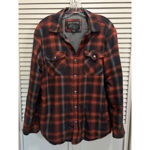Grizzly Mountain Plaid Flannel Heavyweight Jacket Button Up Size M Logo Pockets‎